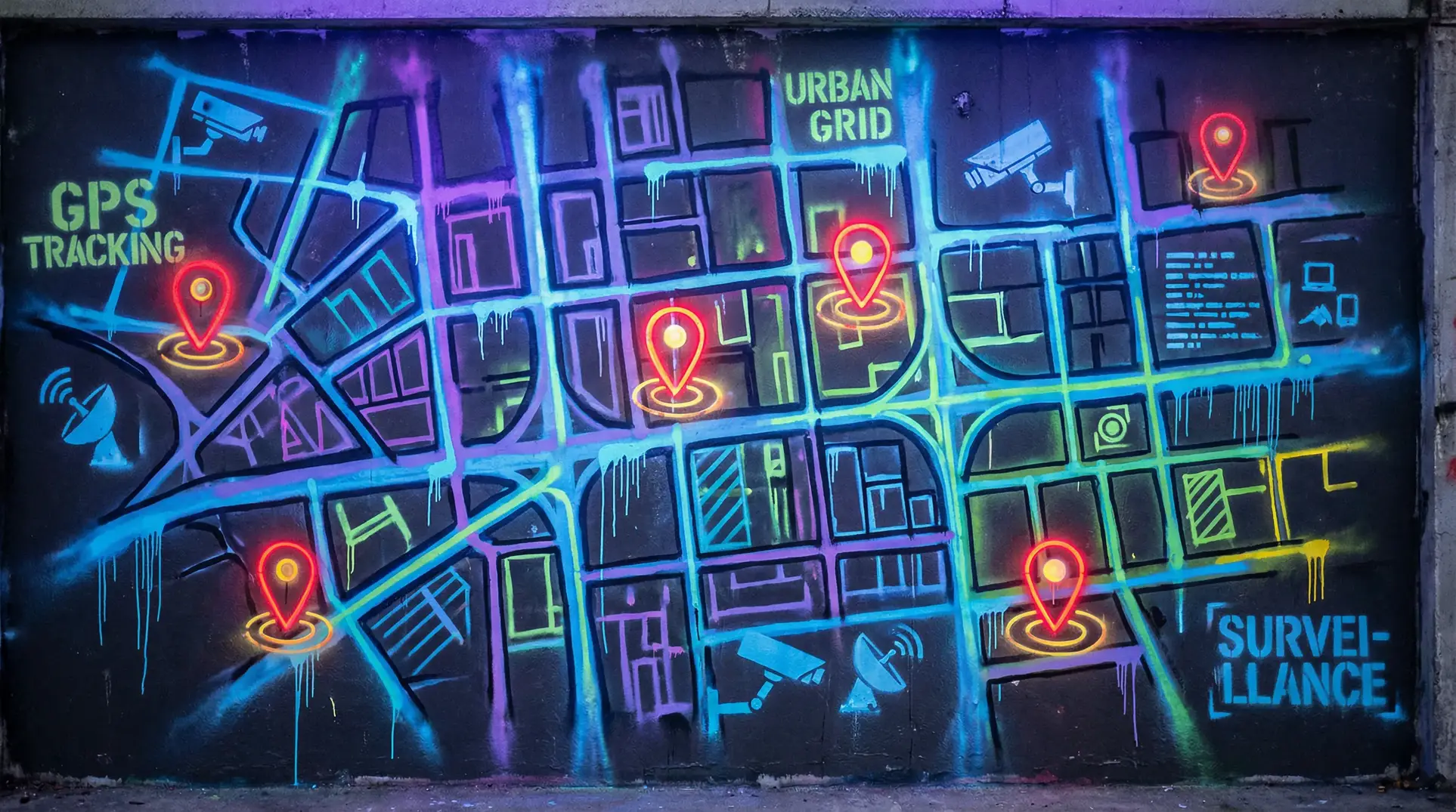 dnf法驱 狗仔追踪地图 - 城市涂鸦风格